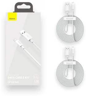 BASEUS BASEUS WISDOM 2-PACK KABEL LIGHTNING  150 cm / 2.4A BIAŁY 17056 - Kable komputerowe i do monitorów - miniaturka - grafika 9