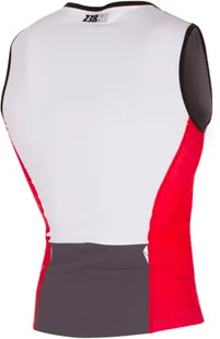 ZEROD koszulka triathlonowa RACER SINGLET szaro-czerwona - Bielizna sportowa męska - miniaturka - grafika 2