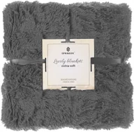 Narzuty - Narzuta na łóżko, pled 200x220 cm dwustronny koc na kanapę grafitowy HA7058 - miniaturka - grafika 1