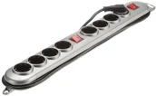 Przedłużacze i rozgałęźniki - Unitec 44148 Silver Line listwa zasilająca 2 X 4-krotny z przełącznikiem - miniaturka - grafika 1
