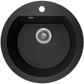 Zlewozmywaki - Laveo Zlewozmywak granitowy czarny 1-komorowy DAFNE śr.510mm SBD_780T - - miniaturka - grafika 1