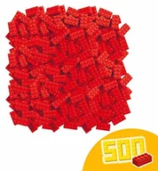 Zabawki konstrukcyjne - Simba 104118922, Blox, 500 czerwonych klocków dla dzieci od 3 lat, 8 kamieni w kartonie, z kubkiem do napełniania, w pełni kompatybilne z wieloma innymi producentami - miniaturka - grafika 1
