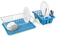 Suszarki do naczyń - Metaltex 32522602080 stelaż do ociekania 3 in 1, niebieski 32522602080 - miniaturka - grafika 1