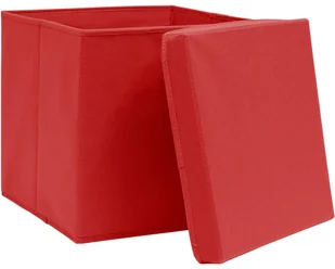 vidaXL vidaXL Pudełka z pokrywami, 4 szt., 28x28x28 cm, czerwone - Pudła i pojemniki do przechowywania - miniaturka - grafika 3