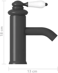 vidaXL Lumarko Bateria umywalkowa, szara, 130x180 mm 149073 - Baterie umywalkowe - miniaturka - grafika 6