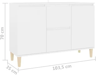 vidaXL Szafka biała 103,5x35x70 cm płyta wiórowa 806103 - Komody - miniaturka - grafika 8