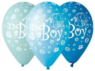 Balony Premium, metaliczne, It's a boy, 5 sztuk - Kubki dla dzieci - miniaturka - grafika 2