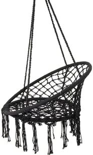 ROYOKAMP Hamak ażurowy fotel wiszący 80x60cm luxe z poduszką czarny vic-24068-0 - Hamaki - miniaturka - grafika 6