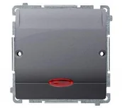 Wyłączniki światła i elektryczne - Kontakt Kontakt_Simon Łącznik hotelowy pojedynczy z podświetleniem. Imax 10 (2) A srebrny mat BMWH1.02/43 - miniaturka - grafika 1