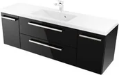 Szafki łazienkowe - Furni Szafka z Umywalką ATHOS 140 cm D BLACK ATHC UM 140 D - miniaturka - grafika 1