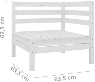 VidaXL 5-cz. zestaw wypoczynkowy do ogrodu, biały, drewno sosnowe - Meble ogrodowe - miniaturka - grafika 6