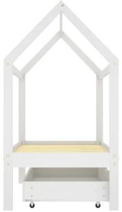 VidaXL Rama łóżka dziecięcego z szufladą, biała, sosnowa, 70x140 cm - Łóżka dla dzieci i młodzieży - miniaturka - grafika 5