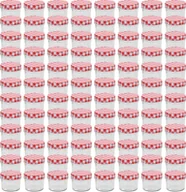 Pojemniki kuchenne - vidaXL vidaXL Szklane słoiki na dżem, biało-czerwone pokrywki, 96 szt, 110 ml - miniaturka - grafika 1