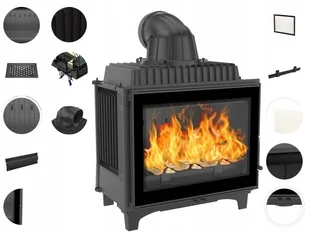 Kratki.pl Marek Bal Kominek powietrzny żeliwny FRANEK 12 kW  200 FRANEK/12/PF - Kominki wolnostojące - miniaturka - grafika 5