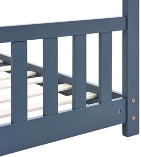 vidaXL Rama łóżka dziecięcego, szara, lite drewno sosnowe, 90 x 200 cm vidaXL - Łóżka dla dzieci i młodzieży - miniaturka - grafika 7