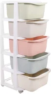 Regały - Regał z szufladami na kółkach 5 półek pastelowe HA2006 - miniaturka - grafika 1
