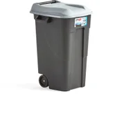 Kosze na śmieci - AJ Produkty Kosz do segregacji LEWIS z pokrywą, 120L, szary - miniaturka - grafika 1