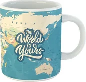 Kubki - NoName kubek World 300 ml 12 x 10 cm ceramiczny turkusowy twm_985479 - miniaturka - grafika 1