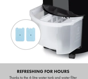 Klarstein Waterfall, chłodnica powietrza, 45 W, 4 l, 2 wkłady chłodzące, przenośny ACO4-WaterfallB - Klimatory - miniaturka - grafika 11