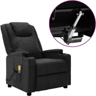 Fotele - vidaXL Lumarko Elektryczny fotel masujący, rozkładany, czarny, sztuczna skóra 3073795 - miniaturka - grafika 1