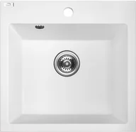 Zlewozmywaki - Laveo Zlewozmywak granitowy biały ALENA SBA 610T - miniaturka - grafika 1