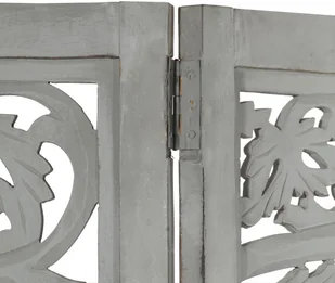 vidaXL vidaXL Parawan 3-panelowy, rzeźbiony, szary, 120x165 cm, drewno mango - Parawany - miniaturka - grafika 11