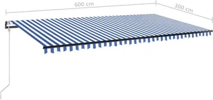 VidaXL Lumarko Automatycznie zwijana markiza, LED i czujnik wiatru, 600x300 cm! 3069171 VidaXL - Markizy - miniaturka - grafika 8