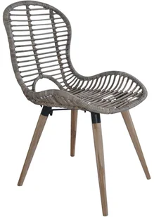 vidaXL Krzesła ogrodowe, 2 szt, naturalny rattan, 48x64x85 cm, brązowe - Fotele i krzesła ogrodowe - miniaturka - grafika 4