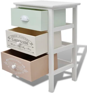 vidaXL Szafa w stylu francuskiego Shabby Chic, 3 szuflady, drewniana - Szafki do salonu - miniaturka - grafika 5