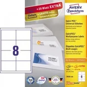 Etykiety do drukarek - Avery Zweckform Etykiety Zweckform 97x67,7 Trwałe 220ARK 1760 Etykiet Białe 200 Arkuszy + 20 Arkuszy EXTRA ZW548 - miniaturka - grafika 1