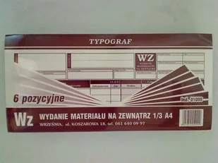Typograf DRUK WYDANIE ZEWNĘTRZNE 6-POZYCJI 1/3 A4 01099 - Druki akcydensowe - miniaturka - grafika 2