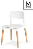 Krzesła - Modesto Design MODESTO krzesło ECCO białe - polipropylen, podstawa bukowa C1015.WHITE - miniaturka - grafika 1