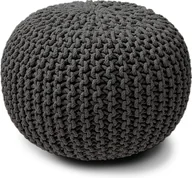 Pufy i podnóżki - Today Pufa dziergana XXL HIPPIE CHIC 65x45 cm czarna TODAY 233079 - miniaturka - grafika 1