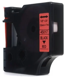 Dymo JetWorld Taśma D1 Czarny na Czerwonym 12mm x 7m LM100 LM110 LM120 LM150 LM160 LM200 LM210D LM220 LM260 LM280 LM300 45017 S0720570 JWT-D45017N - Etykiety do drukarek - miniaturka - grafika 3