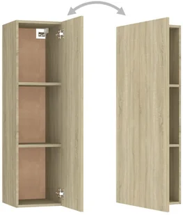 vidaXL Lumarko Szafka telewizyjna, dąb sonoma, 30,5x30x110 cm, płyta wiórowa 803368 - Szafki RTV - miniaturka - grafika 12