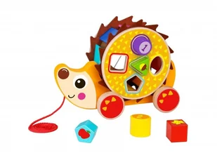 Tooky Toy Drewniany Sorter Jeż Do Ciągnięcia 2w1 - Pchacze - miniaturka - grafika 2