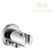 Akcesoria hydrauliczne - Laveo Laveo Rondo - przyłącze kątowe z uchwytem na słuchawkę chrom NPX 060O - miniaturka - grafika 1