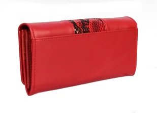 PolskaGalanteria.pl Portfel Damski PolskaGalanteria Z Wstawką Skóra Węża Długi Max Z Suwakiem Skóra Naturalna CZERWONY KP D13-WST - Portfele - miniaturka - grafika 8
