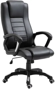 Fotel biurowy, krzesło biurowe vidaXL Krzesło biurowe, czarne, sztuczna skóra - Fotele i krzesła biurowe - miniaturka - grafika 3