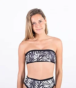 Hurley Damski top na imprezę Palm Rib Bandeau czarny czarny/bia$4y/czarny XS HT1031 - Koszulki i topy damskie - miniaturka - grafika 2