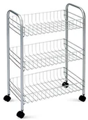 Wózki kuchenne - Metaltex 340103039 Lugano uniwersalny wózek 3-piętrowy, srebrny 340103 - miniaturka - grafika 1