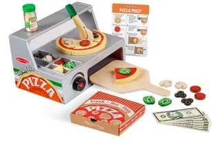 Drewniany Piec do pieczenia Pizzy + dodatki Pizza - Zabawki AGD - miniaturka - grafika 2