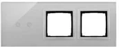 Wyłączniki światła i elektryczne - Simon Panel dotykowy Simon 54 Touch DSTR3200/71 3 moduły 2 pola dotykowe poziome otwór na osprzęt Simon 54 otwór na osprzęt Simon 54 srebrna mgła DSTR3200/71 - miniaturka - grafika 1