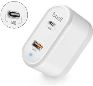 BUDI Budi Ładowarka sieciowa z portem USB QC3.0 oraz USB-C Power Delivery BD328TE - Ładowarki do telefonów - miniaturka - grafika 2