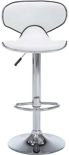 vidaXL Krzesła barowe, 2 szt., białe, sztuczna skóra - Taborety i hokery - miniaturka - grafika 4