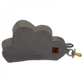 Smoczki uspokajające - Hi Little One Hi Little One - Hi Little One  -  Przytulanka Dou Dou z Zawieszką z Organicznej Bio Bawełny Gots Cozy Muslin Pacifier Keeper Cloud Grey - miniaturka - grafika 1