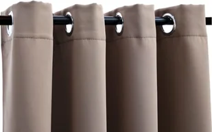 vidaXL Zasłony zaciemniające z metalowymi kółkami, 2 szt., taupe - Zasłony - miniaturka - grafika 4