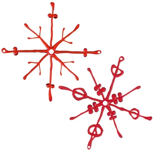 Koziol Ozdoba dekoracja świąteczna 2 szt. czerwone FLAKES KZ-2090018 - Ozdoby bożonarodzeniowe - miniaturka - grafika 2