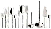 Zestawy sztućców - Villeroy & Boch montauk komplet sztućców 70-częściowy zestaw z wazowa, sztućce z łatwej do pielęgnacji stali nierdzewnej stal nierdzewna, porcelana, biała, 49 x 34 x 13 cm, jednostek 12-6448-9072 - miniaturka - grafika 1
