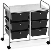 Meble fryzjerskie - Calissimo Pomocnik kosmetyczny fryzjerski do salonu 0118B uniwersalna szafka wózek stolik na kółkach PRE-K13-TROLLY-118-BL - miniaturka - grafika 1